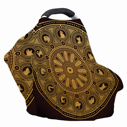 Chinese Zodiac Calendar Signs Print Baby Seat Cover