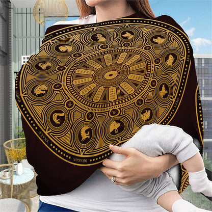 Chinese Zodiac Calendar Signs Print Baby Seat Cover