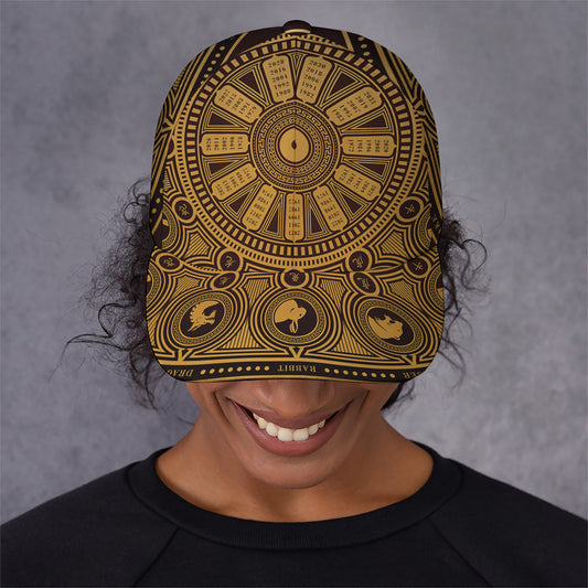 Chinese Zodiac Calendar Signs Print Baseball Cap