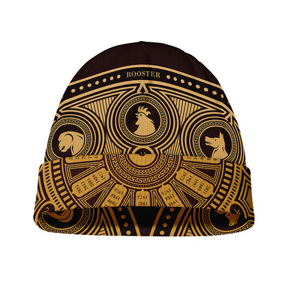 Chinese Zodiac Calendar Signs Print Beanie
