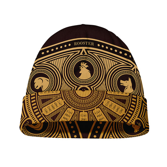 Chinese Zodiac Calendar Signs Print Beanie