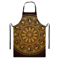 Chinese Zodiac Calendar Signs Print Bib Apron With Pocket