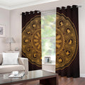 Chinese Zodiac Calendar Signs Print Dimout Grommet Curtains