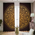 Chinese Zodiac Calendar Signs Print Dimout Pencil Pleat Curtains