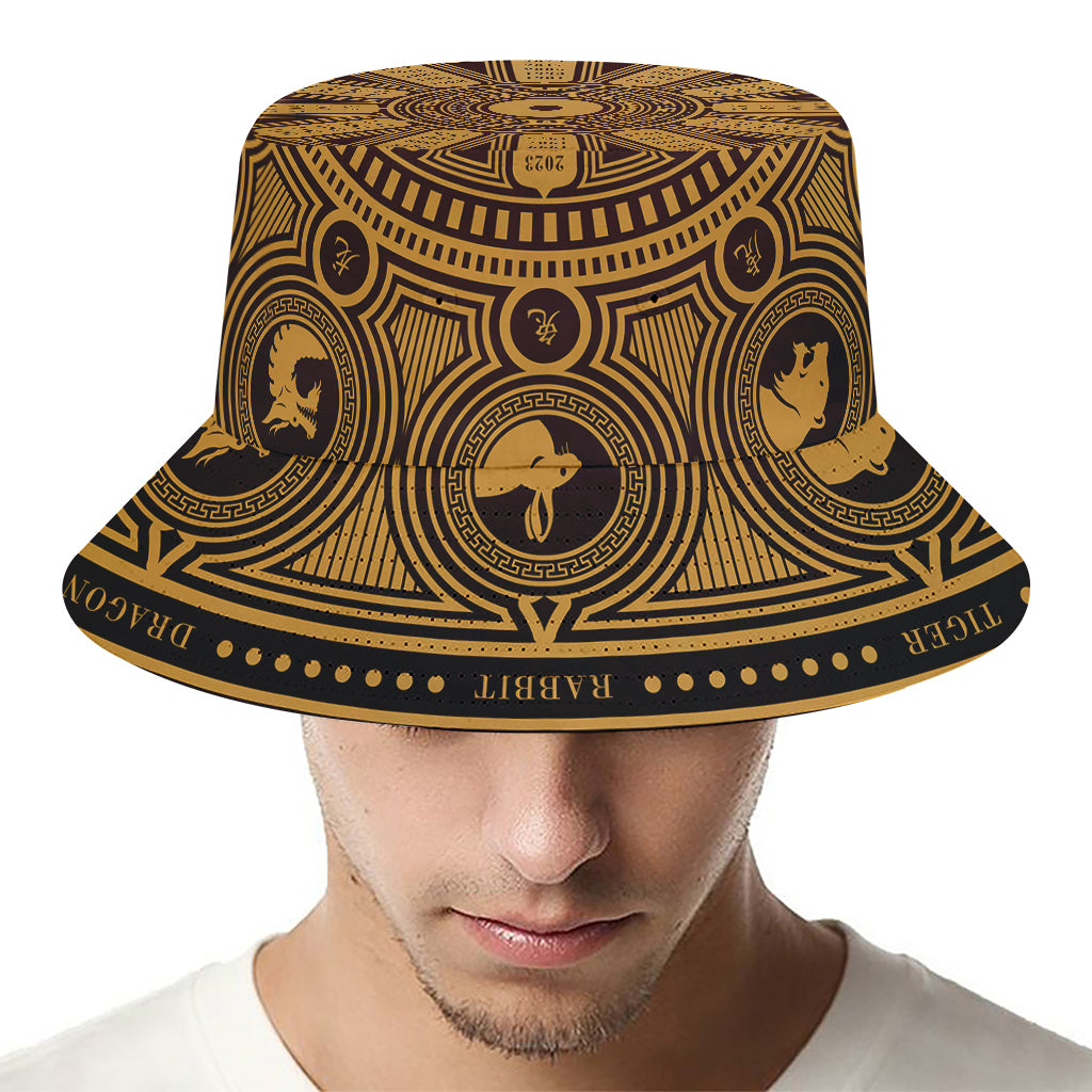 Chinese Zodiac Calendar Signs Print Bucket Hat