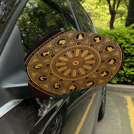 Chinese Zodiac Calendar Signs Print Car Side Mirror Covers