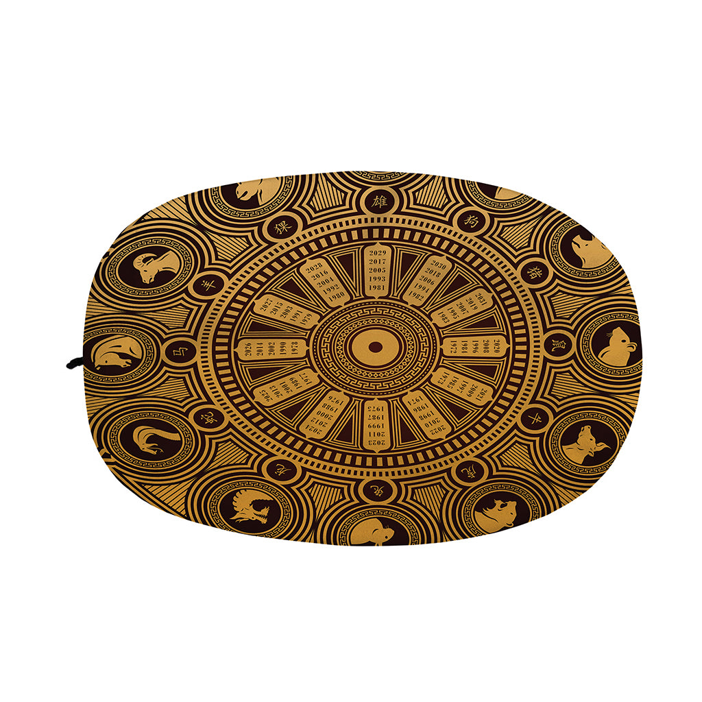 Chinese Zodiac Calendar Signs Print Car Side Mirror Covers