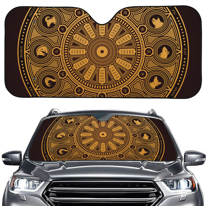 Chinese Zodiac Calendar Signs Print Car Windshield Sun Shade