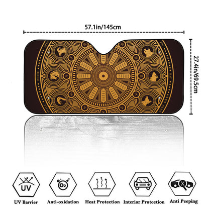 Chinese Zodiac Calendar Signs Print Car Windshield Sun Shade