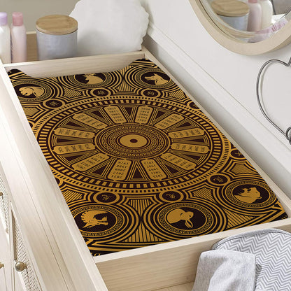 Chinese Zodiac Calendar Signs Print Changing Pad Cover