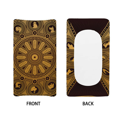 Chinese Zodiac Calendar Signs Print Changing Pad Cover