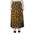Chinese Zodiac Calendar Signs Print Chiffon Maxi Skirt