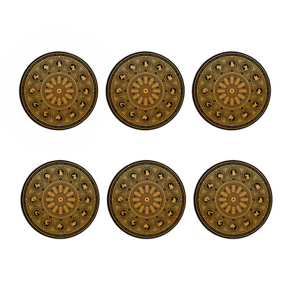 Chinese Zodiac Calendar Signs Print Coaster Set