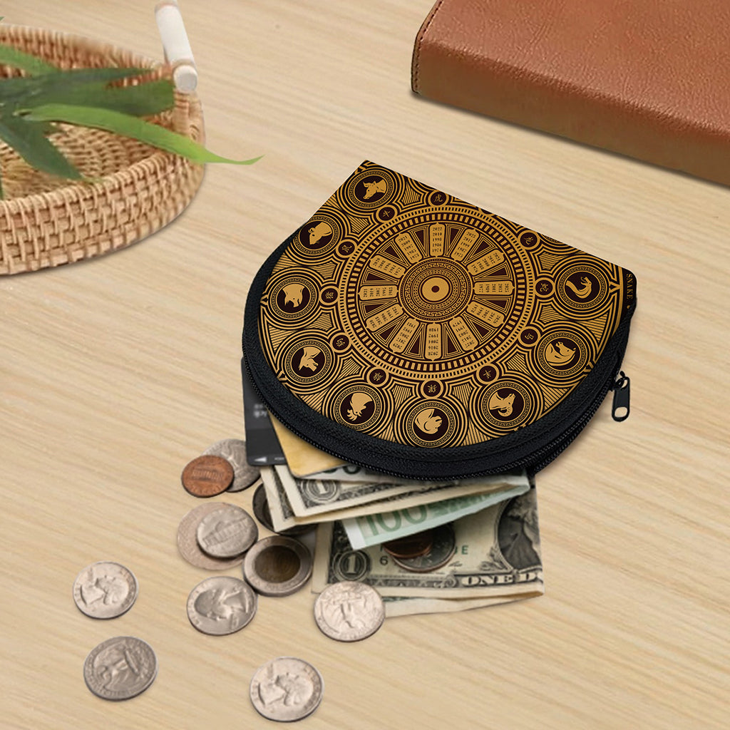 Chinese Zodiac Calendar Signs Print Coin Purse
