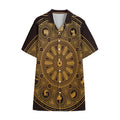 Chinese Zodiac Calendar Signs Print Cotton Hawaiian Shirt