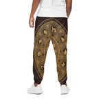 Chinese Zodiac Calendar Signs Print Cotton Pants