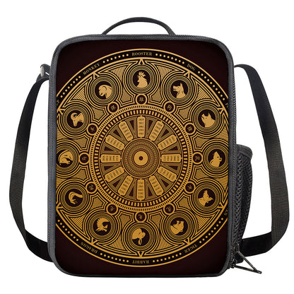 Chinese Zodiac Calendar Signs Print Crossbody Lunch Bag