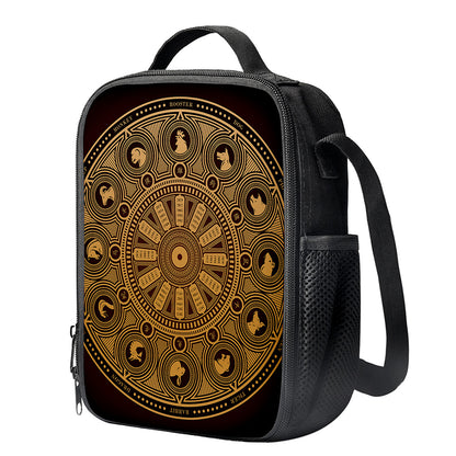 Chinese Zodiac Calendar Signs Print Crossbody Lunch Bag