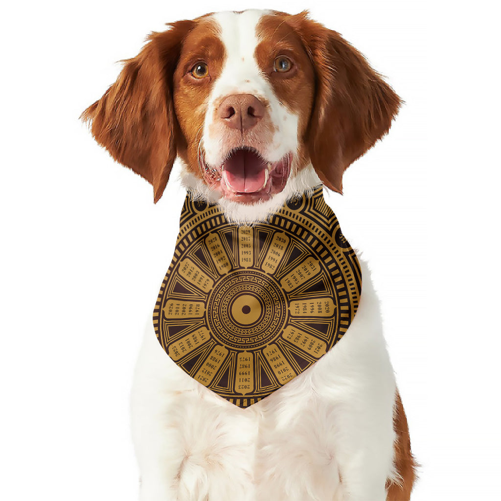 Chinese Zodiac Calendar Signs Print Dog Bandana
