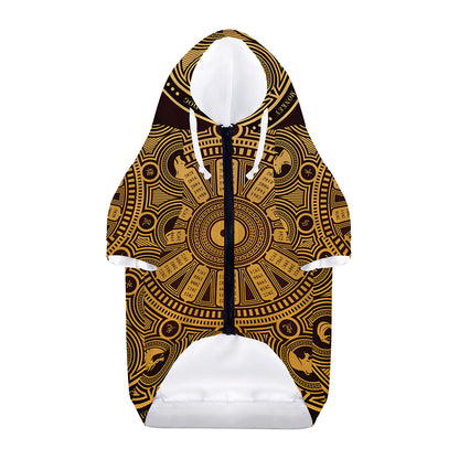 Chinese Zodiac Calendar Signs Print Dog Zip Up Hoodie