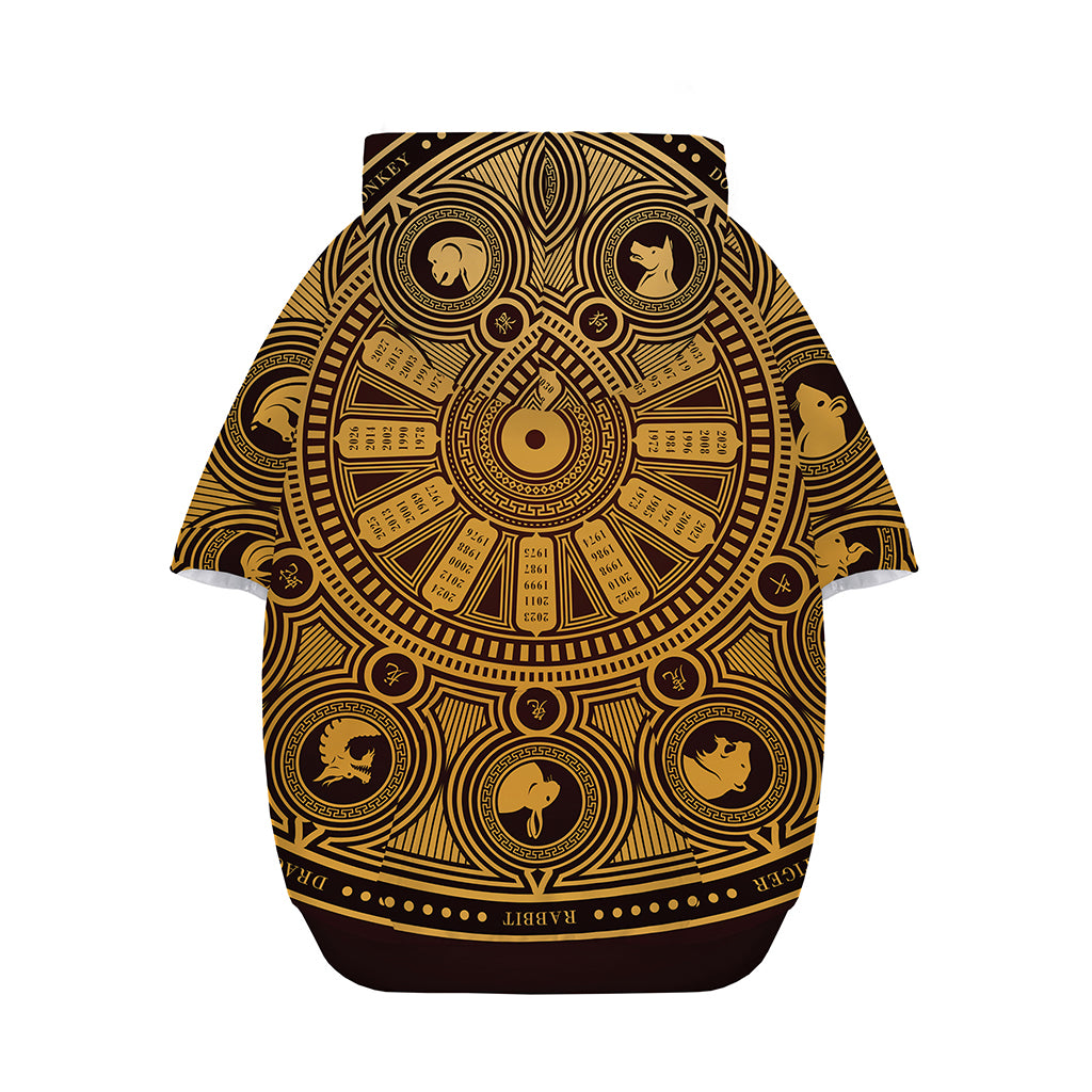 Chinese Zodiac Calendar Signs Print Dog Zip Up Hoodie