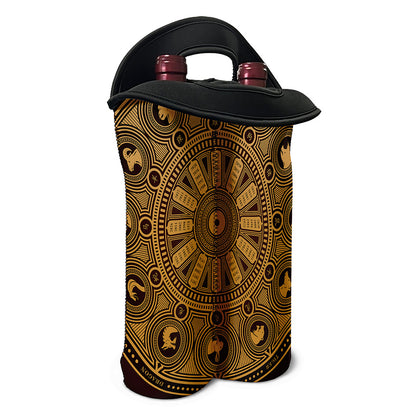 Chinese Zodiac Calendar Signs Print Double Neoprene Wine Tote