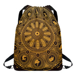Chinese Zodiac Calendar Signs Print Drawstring Backpack