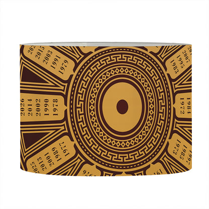 Chinese Zodiac Calendar Signs Print Drum Lamp Shade