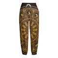 Chinese Zodiac Calendar Signs Print Fleece Lined Knit Pants