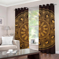 Chinese Zodiac Calendar Signs Print Grommet Curtains