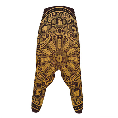 Chinese Zodiac Calendar Signs Print Hammer Pants