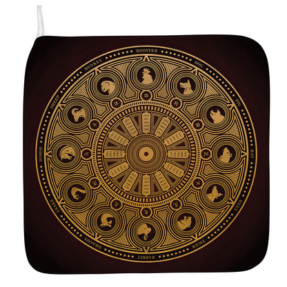 Chinese Zodiac Calendar Signs Print Hand Towel