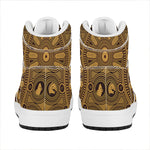 Chinese Zodiac Calendar Signs Print High Top Leather Sneakers