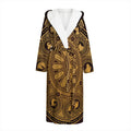 Chinese Zodiac Calendar Signs Print Hooded Bathrobe