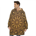Chinese Zodiac Calendar Signs Print Hoodie Blanket