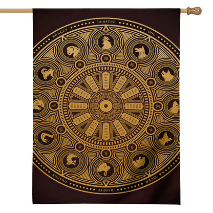 Chinese Zodiac Calendar Signs Print House Flag