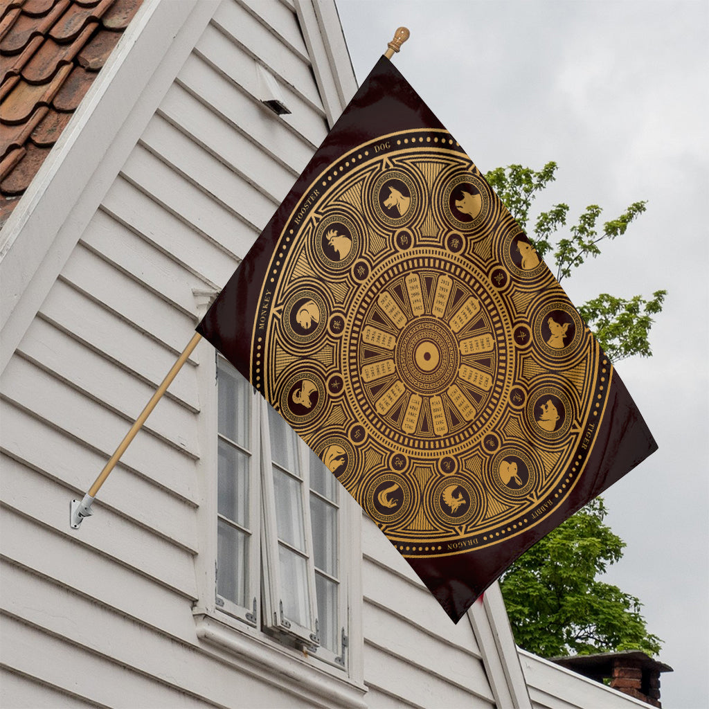 Chinese Zodiac Calendar Signs Print House Flag
