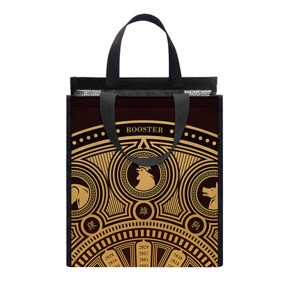 Chinese Zodiac Calendar Signs Print Insulated Lunch Tote