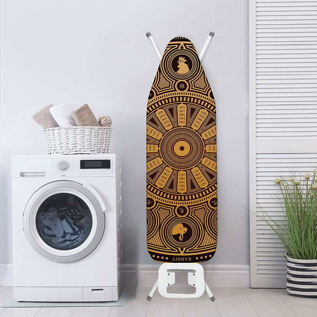 Chinese Zodiac Calendar Signs Print Ironing Board Cover