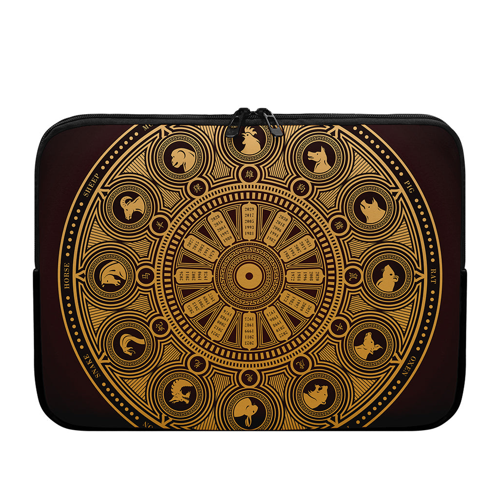 Chinese Zodiac Calendar Signs Print Laptop Sleeve