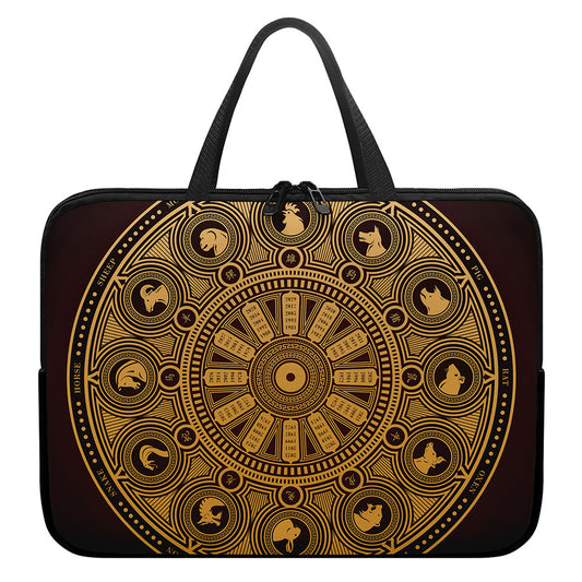 Chinese Zodiac Calendar Signs Print Laptop Sleeve With Handle