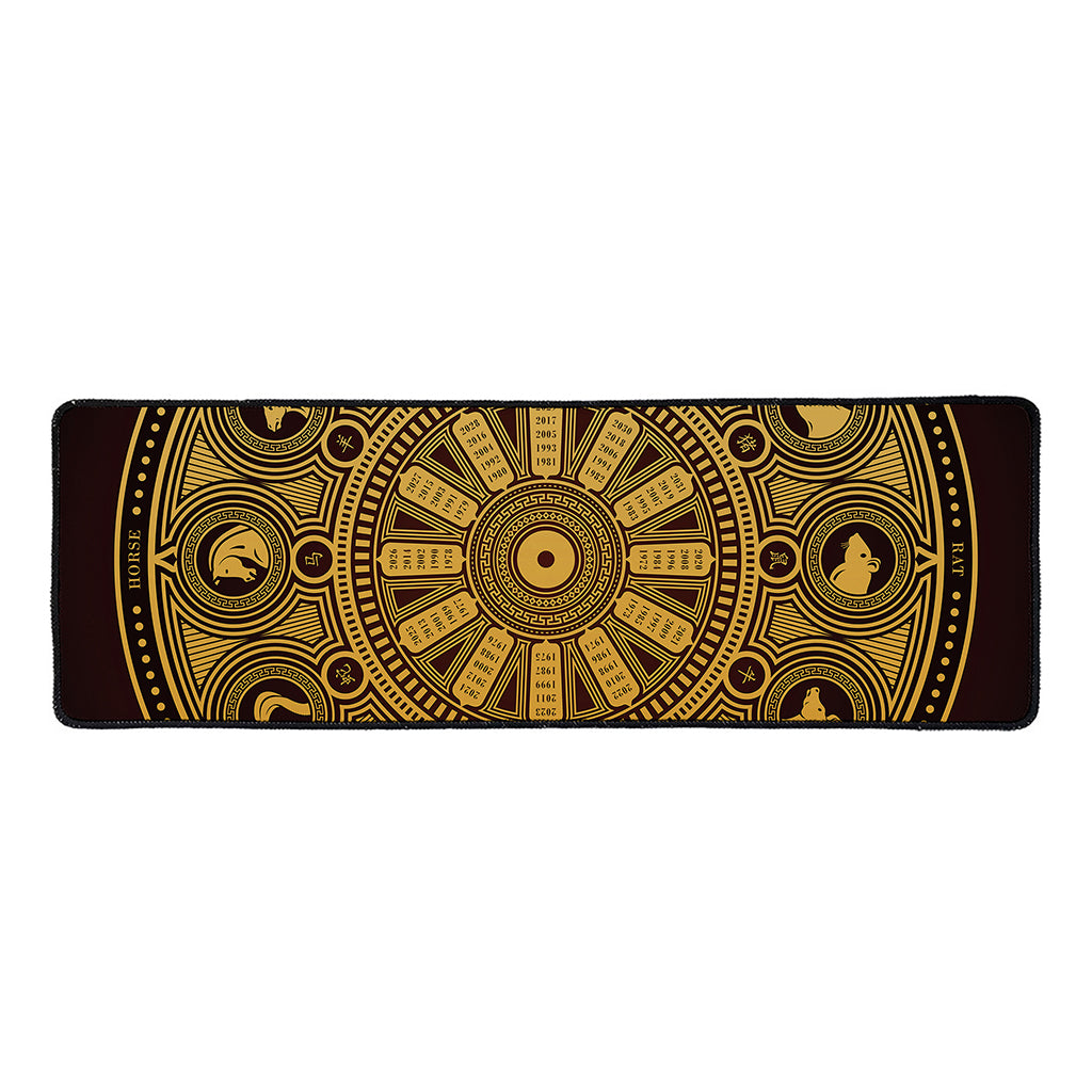 Chinese Zodiac Calendar Signs Print Long Kitchen Mat