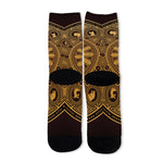 Chinese Zodiac Calendar Signs Print Long Socks
