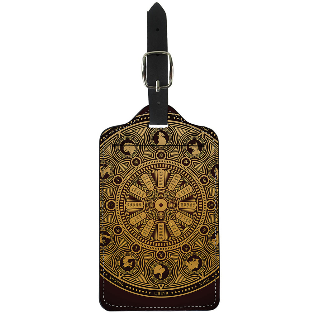 Chinese Zodiac Calendar Signs Print Luggage Tag