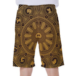 Chinese Zodiac Calendar Signs Print Men's Beach Shorts
