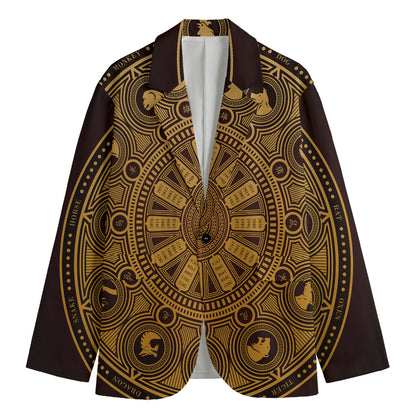 Chinese Zodiac Calendar Signs Print Men's Blazer