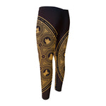Chinese Zodiac Calendar Signs Print Men's Compression Pants