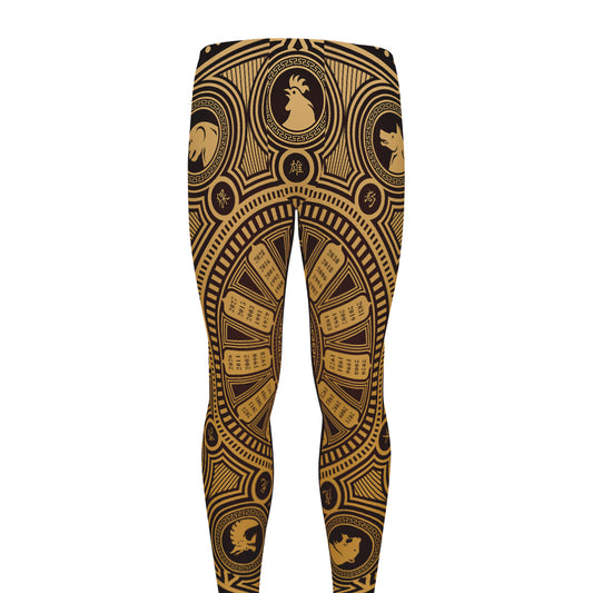 Chinese Zodiac Calendar Signs Print Men's leggings