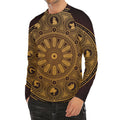 Chinese Zodiac Calendar Signs Print Men's Long Sleeve Rash Guard