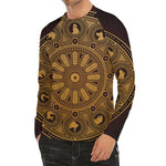 Chinese Zodiac Calendar Signs Print Men's Long Sleeve Rash Guard